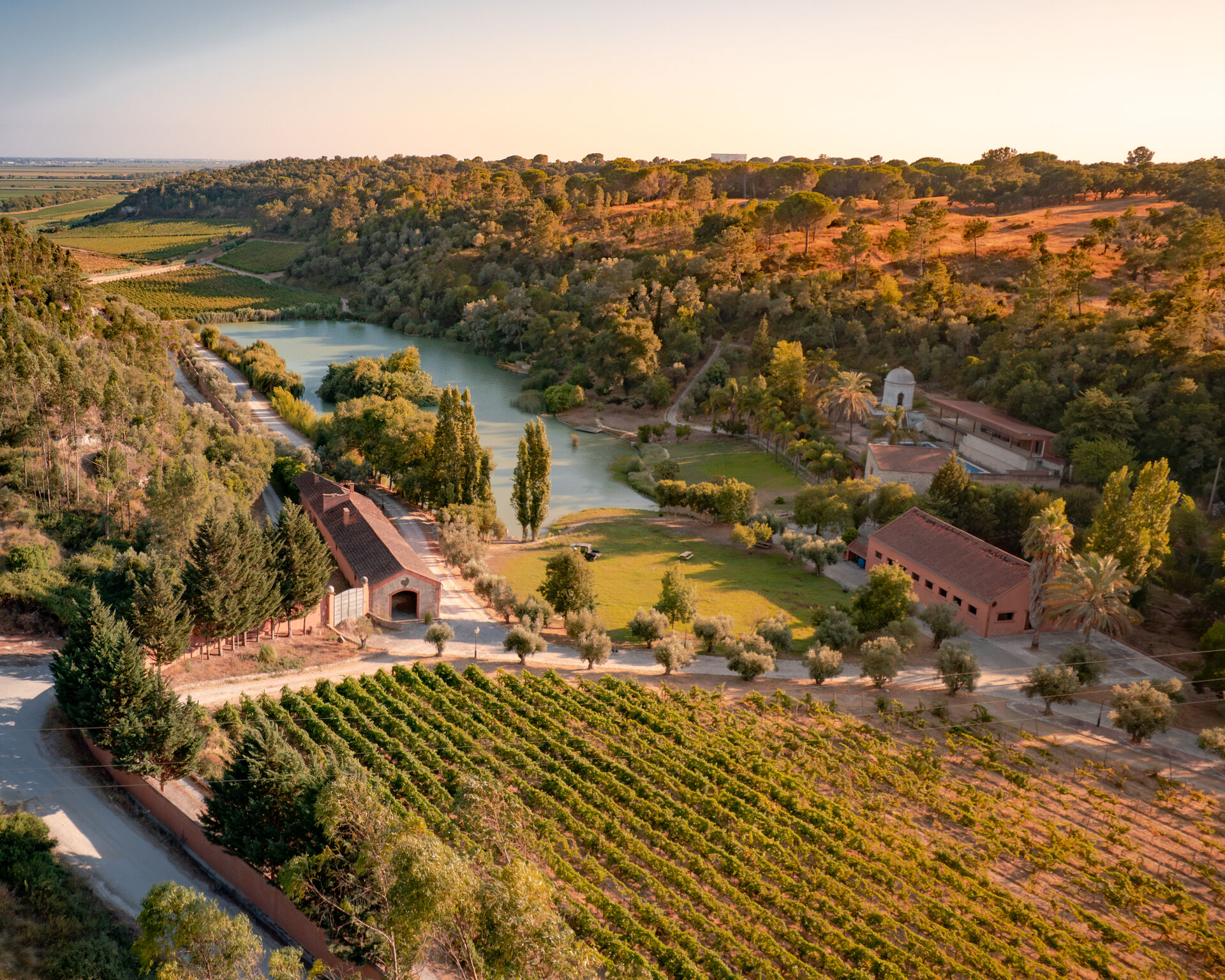 A historic stone building housing Ode Winery on the AMAIA Valley estate.